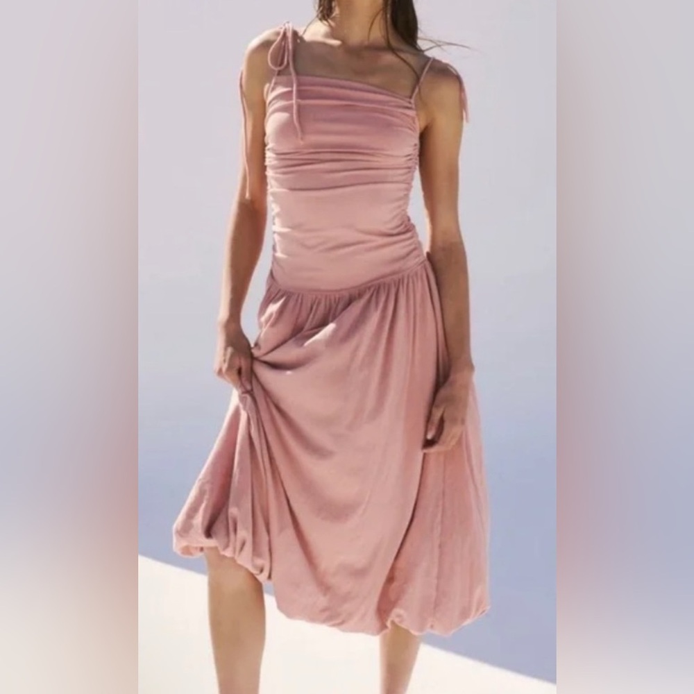NWT Free People Beach Liza Drop Waist Midi Dress,Size-Large